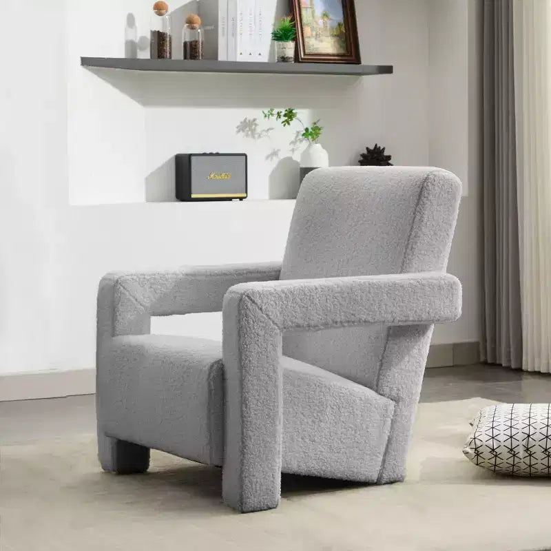 29.1" Modern Lamb Fleece Upholstered Accent Armchair