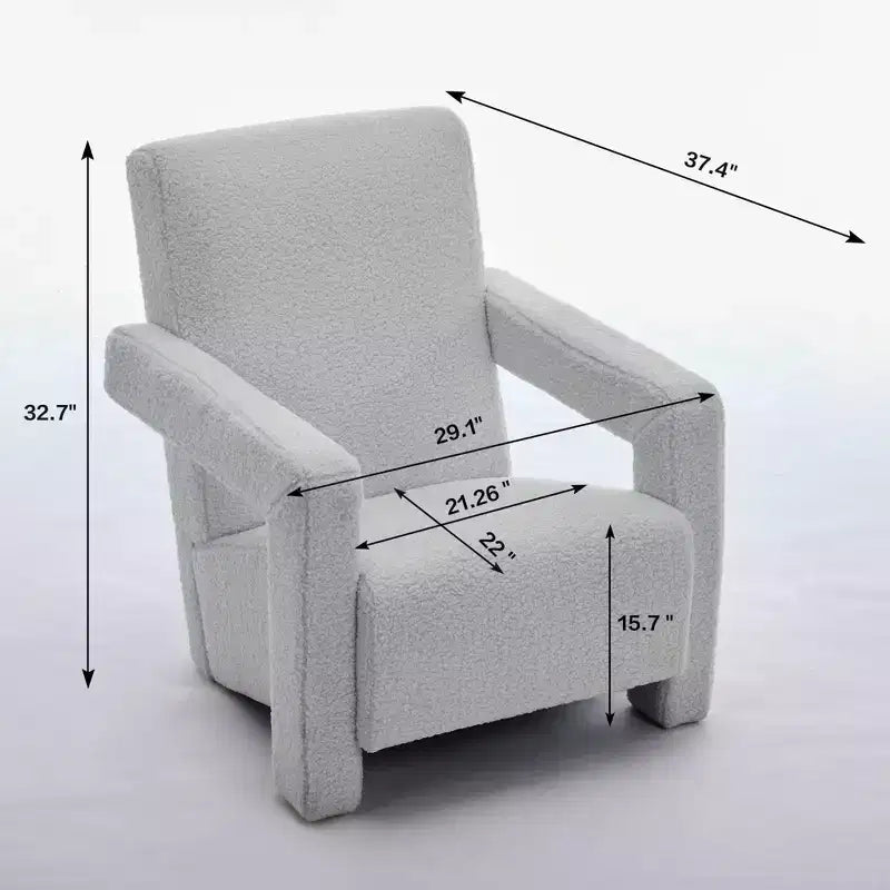 29.1" Modern Lamb Fleece Upholstered Accent Armchair
