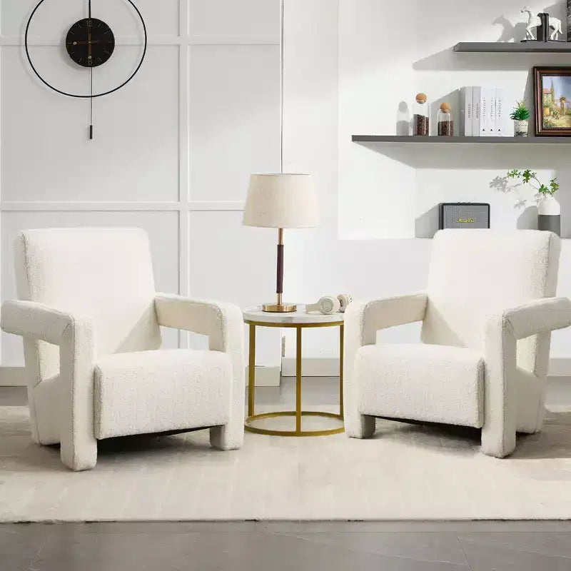 29.1" Modern Lamb Fleece Upholstered Accent Armchair