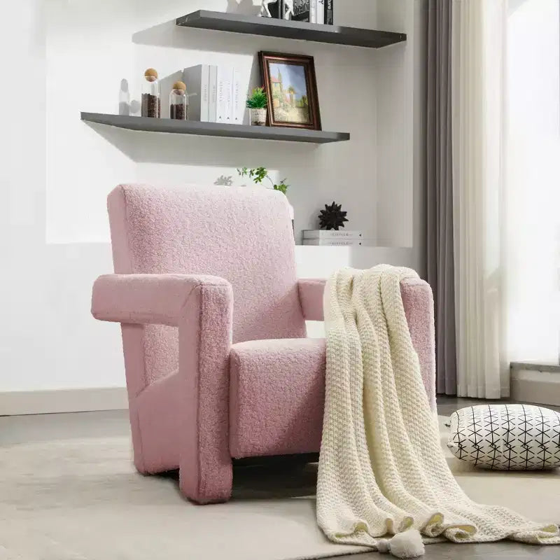 29.1" Modern Lamb Fleece Upholstered Accent Armchair