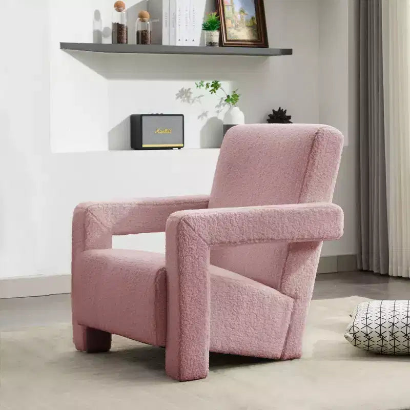 29.1" Modern Lamb Fleece Upholstered Accent Armchair