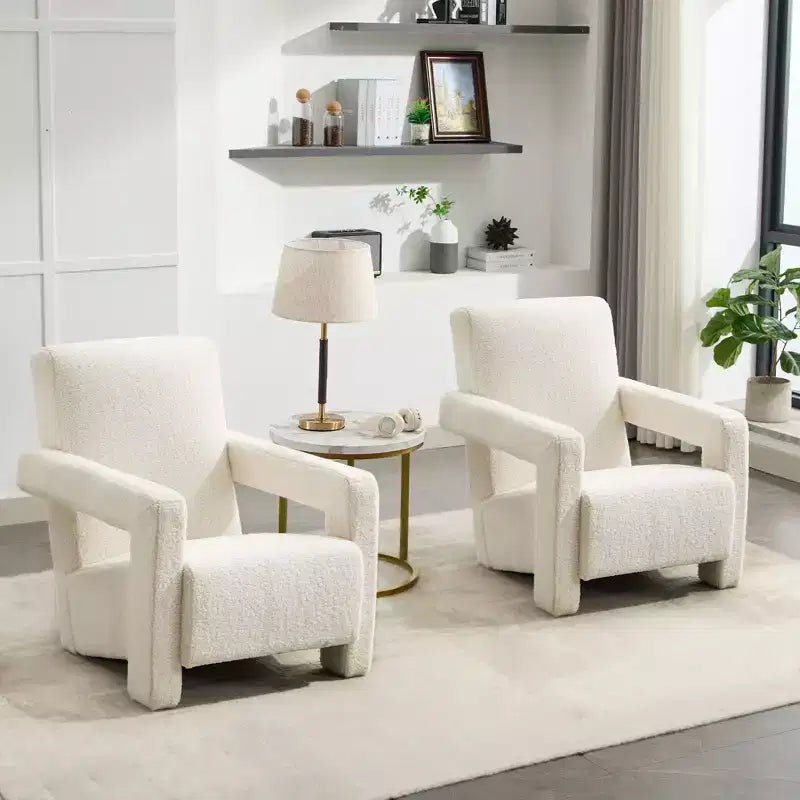 29.1" Modern Lamb Fleece Upholstered Accent Armchair