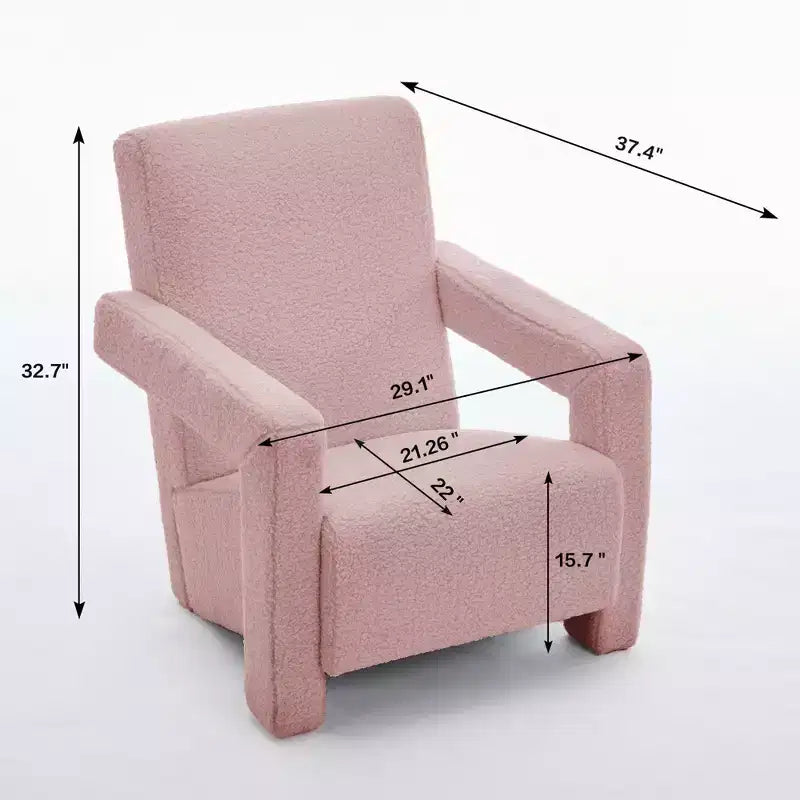 29.1" Modern Lamb Fleece Upholstered Accent Armchair