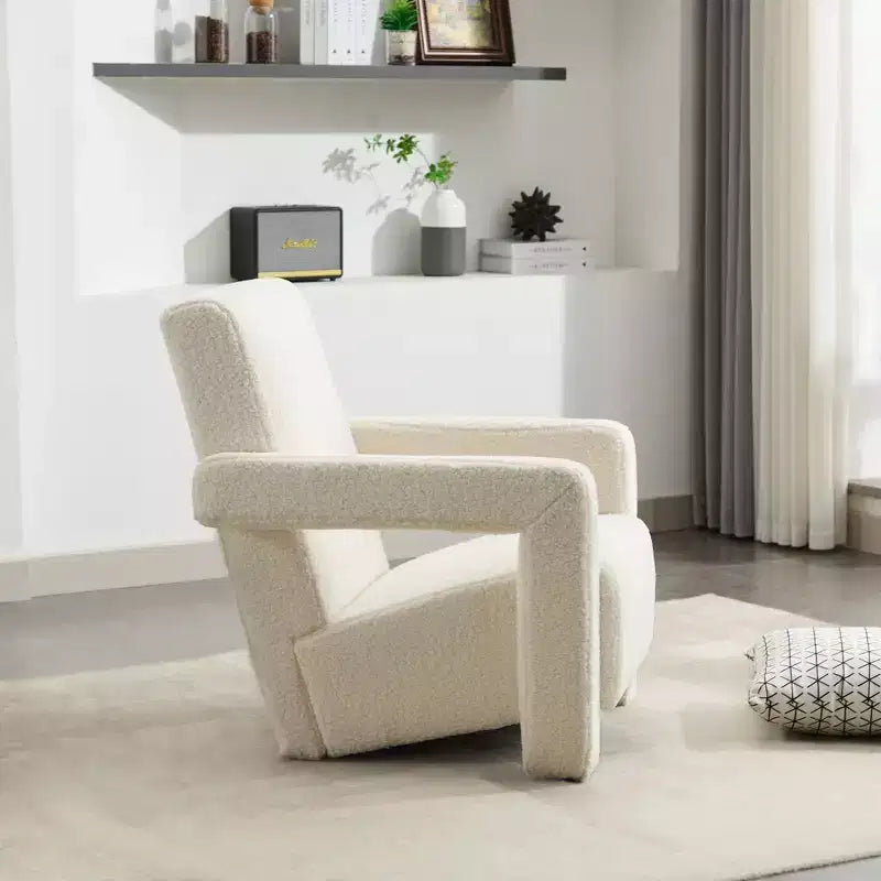 29.1" Modern Lamb Fleece Upholstered Accent Armchair
