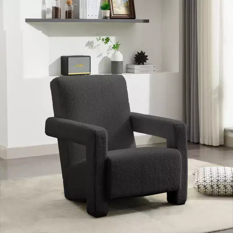 29.1" Modern Lamb Fleece Upholstered Accent Armchair
