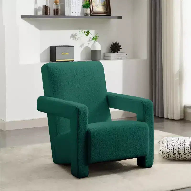 29.1" Modern Lamb Fleece Upholstered Accent Armchair