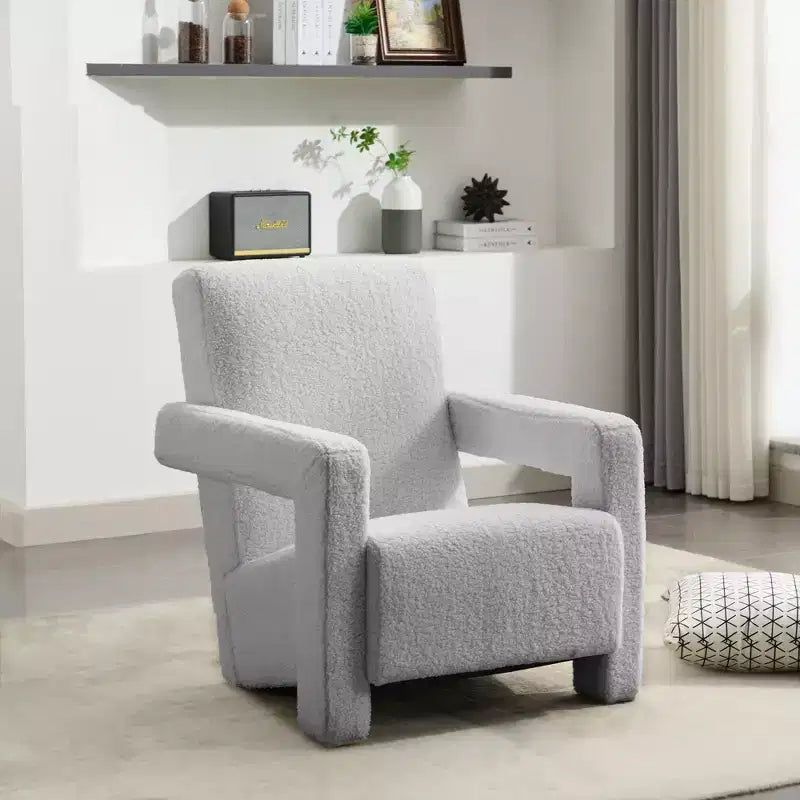 29.1" Modern Lamb Fleece Upholstered Accent Armchair