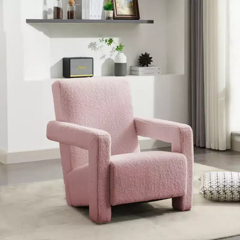 29.1" Modern Lamb Fleece Upholstered Accent Armchair