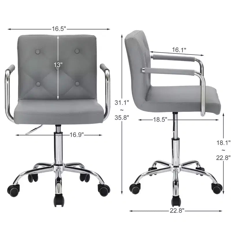 Rolling Adjustable Height Home Office Desk Chair