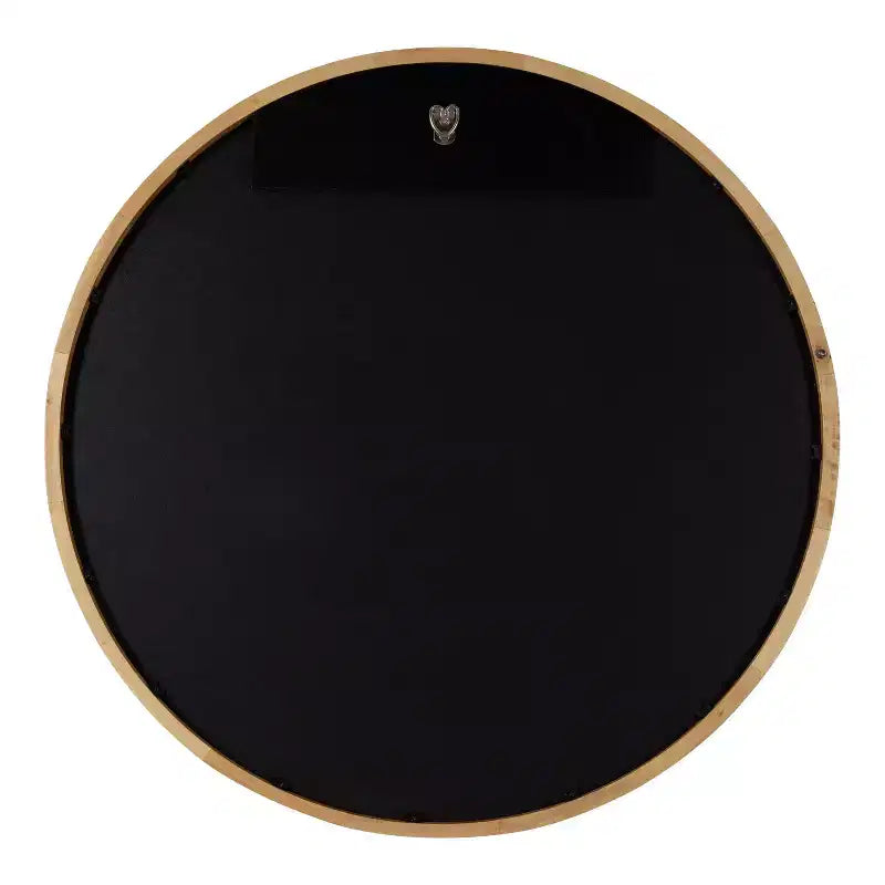 Round Wood Frame Wall Mirror