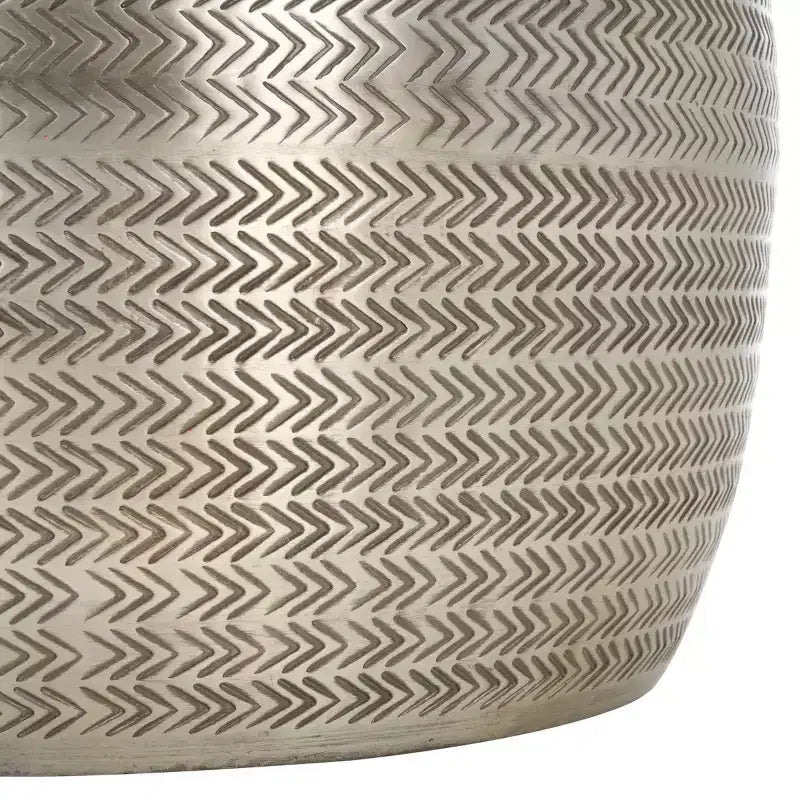 Drum Shape Aluminum Side Table with Storage