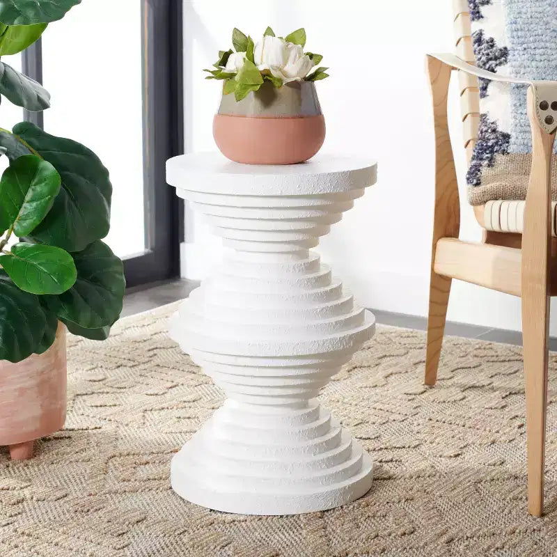 Round Stacked Disc Accent Table