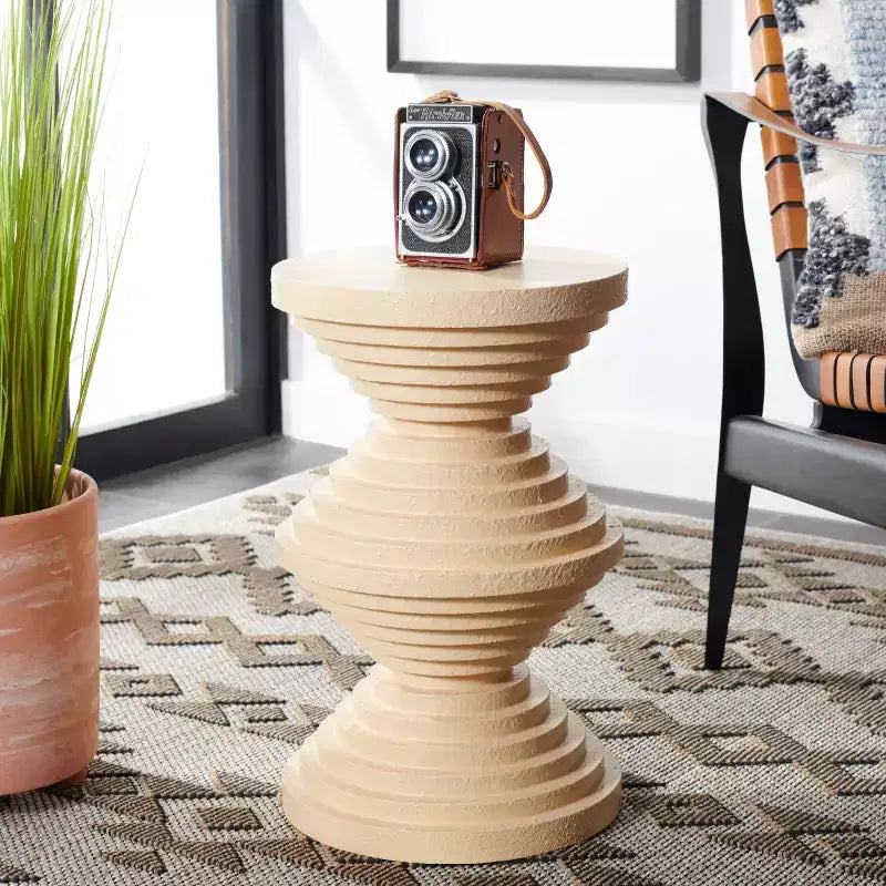 Round Stacked Disc Accent Table