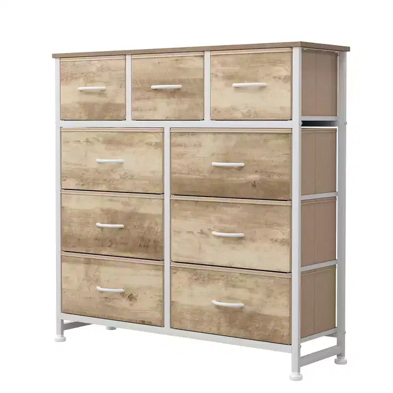 9 Drawer Fabric Storage Dresser Chest