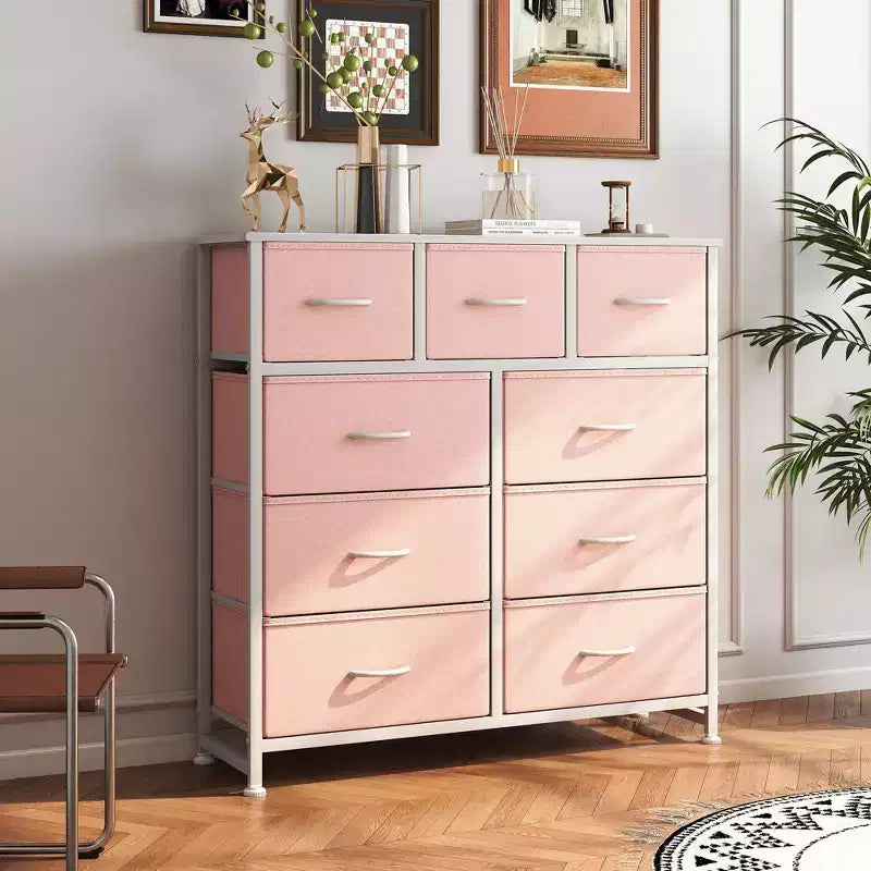 9 Drawer Fabric Storage Dresser Chest