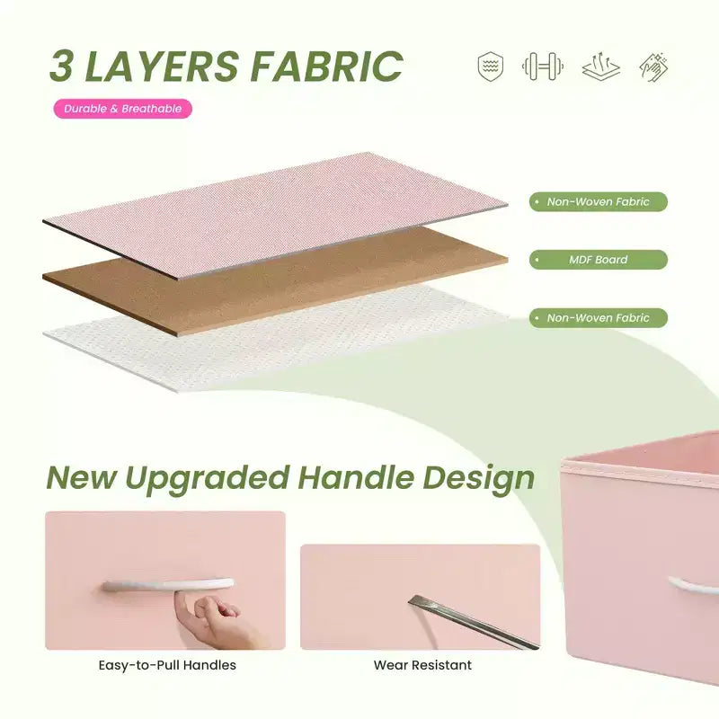 9 Drawer Fabric Storage Dresser Chest