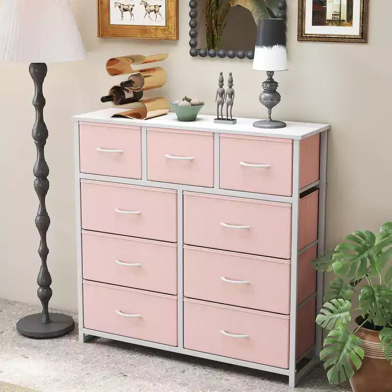 9 Drawer Fabric Storage Dresser Chest
