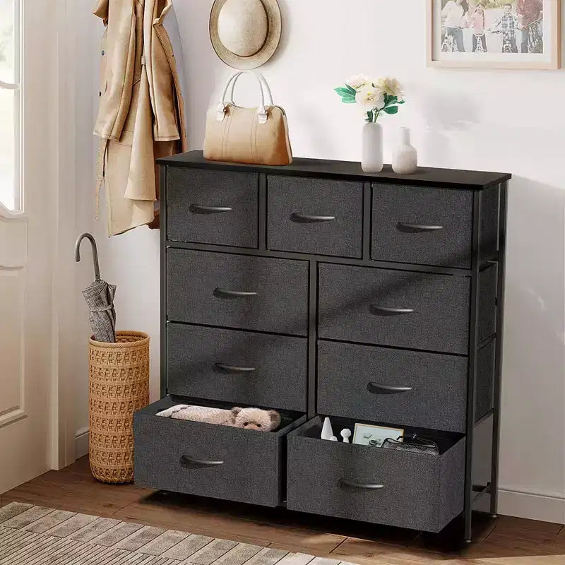 9 Drawer Fabric Storage Dresser Chest