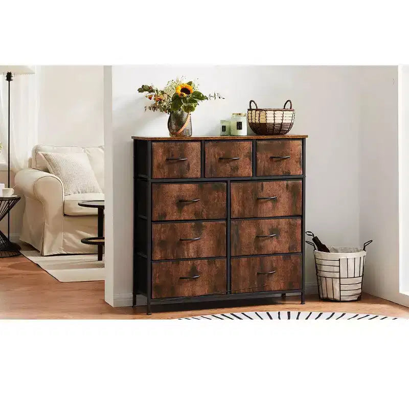 9 Drawer Fabric Storage Dresser Chest