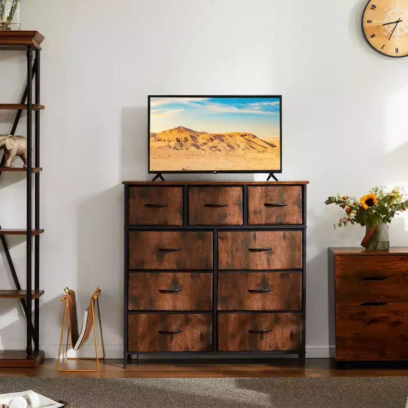 9 Drawer Fabric Storage Dresser Chest