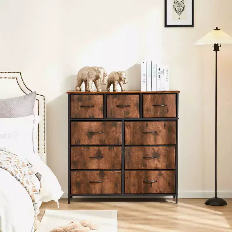 9 Drawer Fabric Storage Dresser Chest