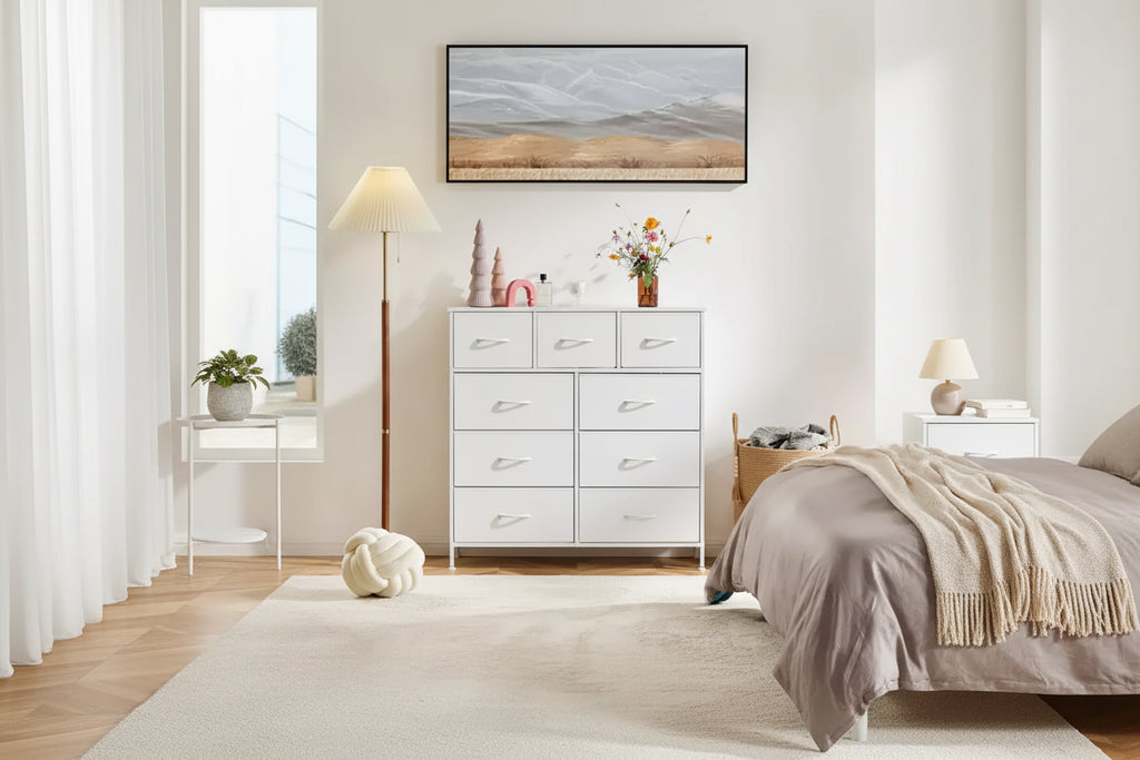 9 Drawer Fabric Storage Dresser Chest