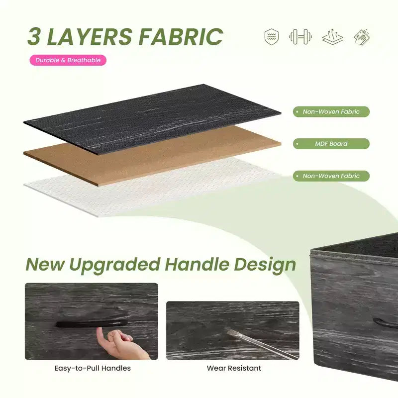 9 Drawer Fabric Storage Dresser Chest