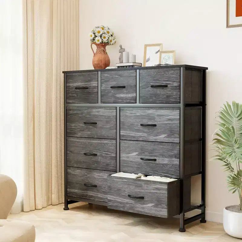 9 Drawer Fabric Storage Dresser Chest
