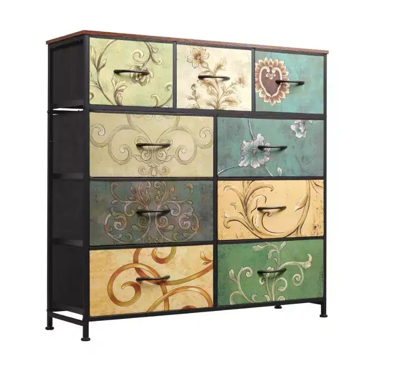 9 Drawer Fabric Storage Dresser Chest
