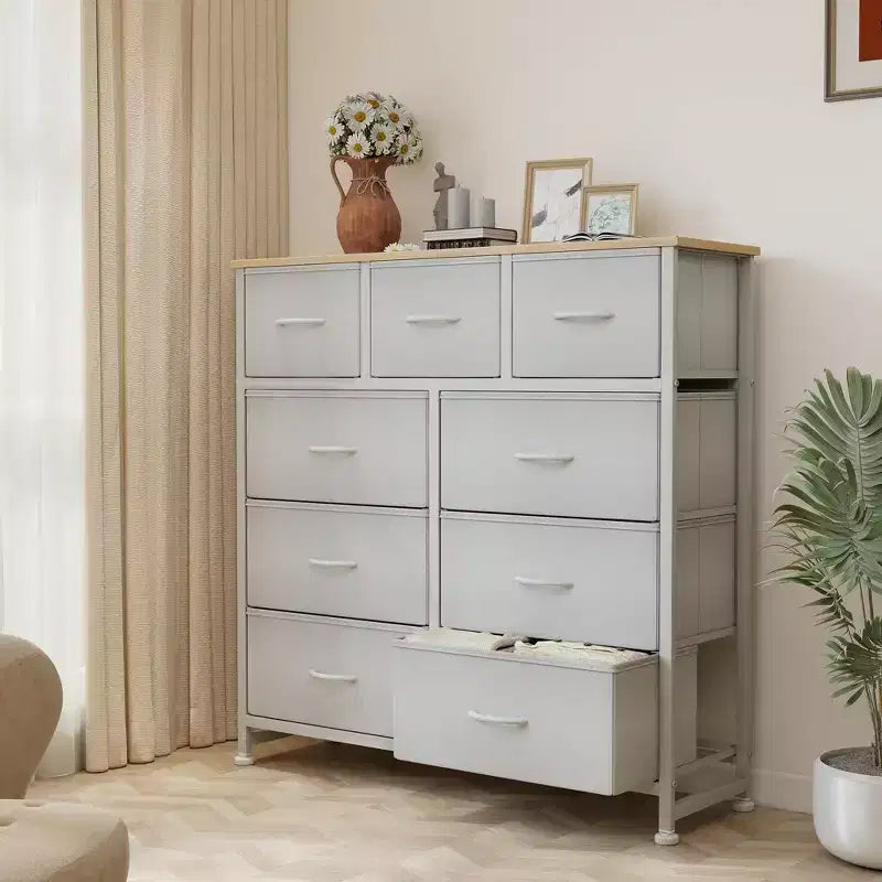 9 Drawer Fabric Storage Dresser Chest