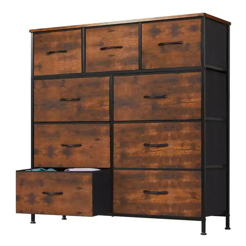 9 Drawer Fabric Storage Dresser Chest