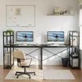 47" Computer Desk with Reversible Bookshelf