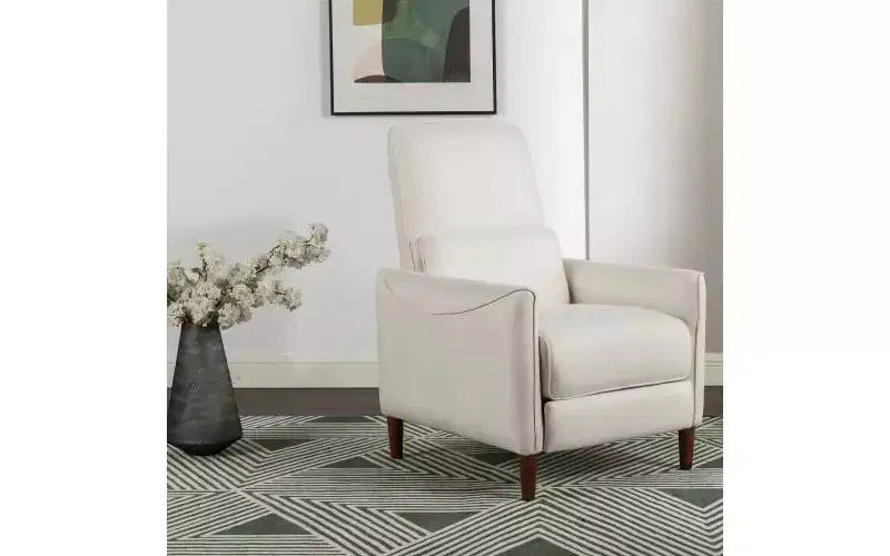 Upholstered Recliner Chair with Rubberwood Tapered Legs