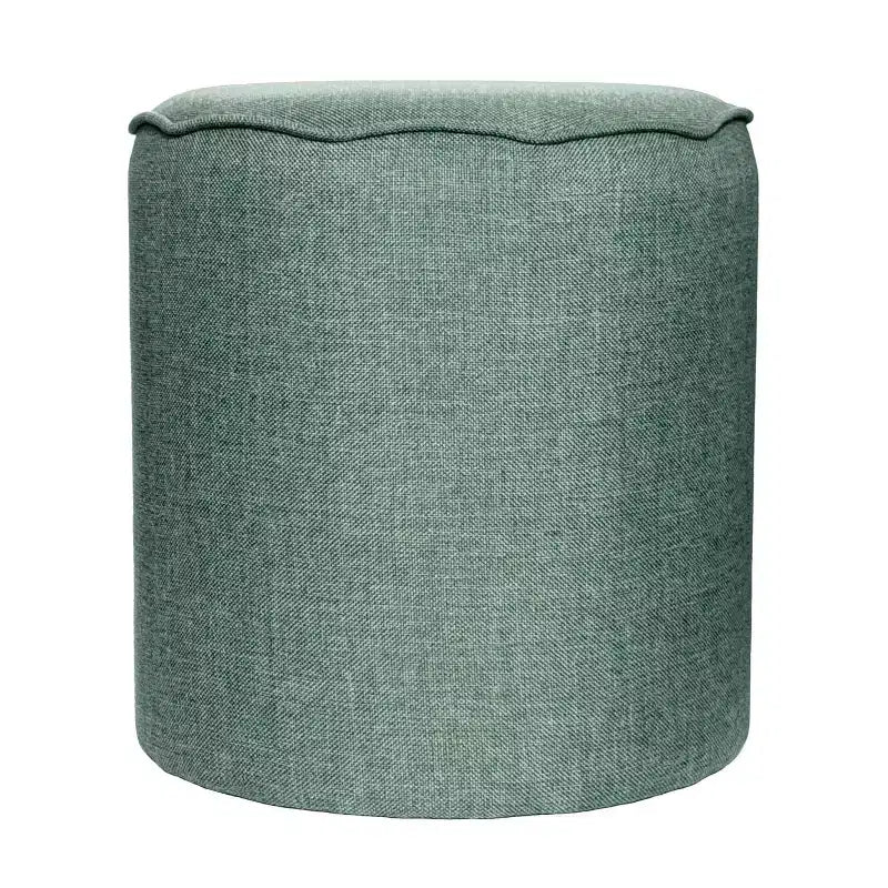 Round Scalloped Upholstered Ottoman
