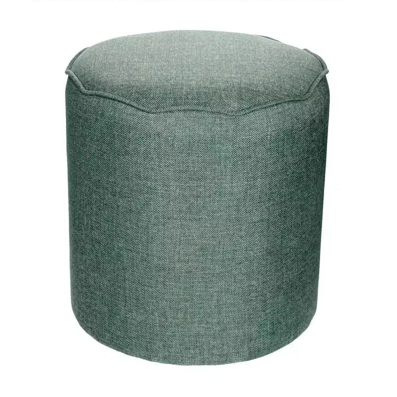 Round Scalloped Upholstered Ottoman