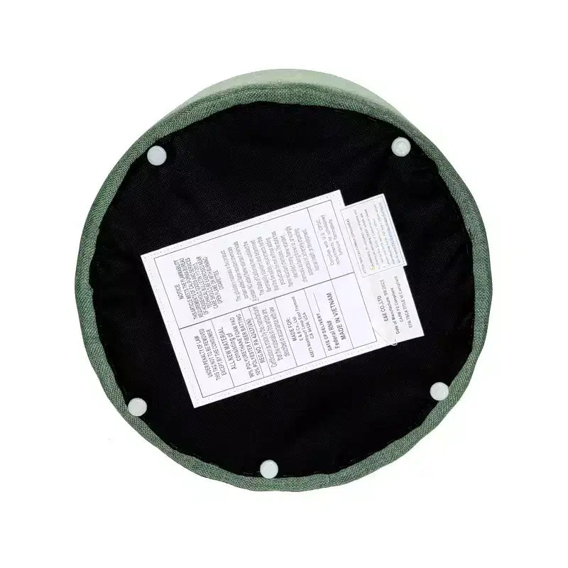 Round Scalloped Upholstered Ottoman