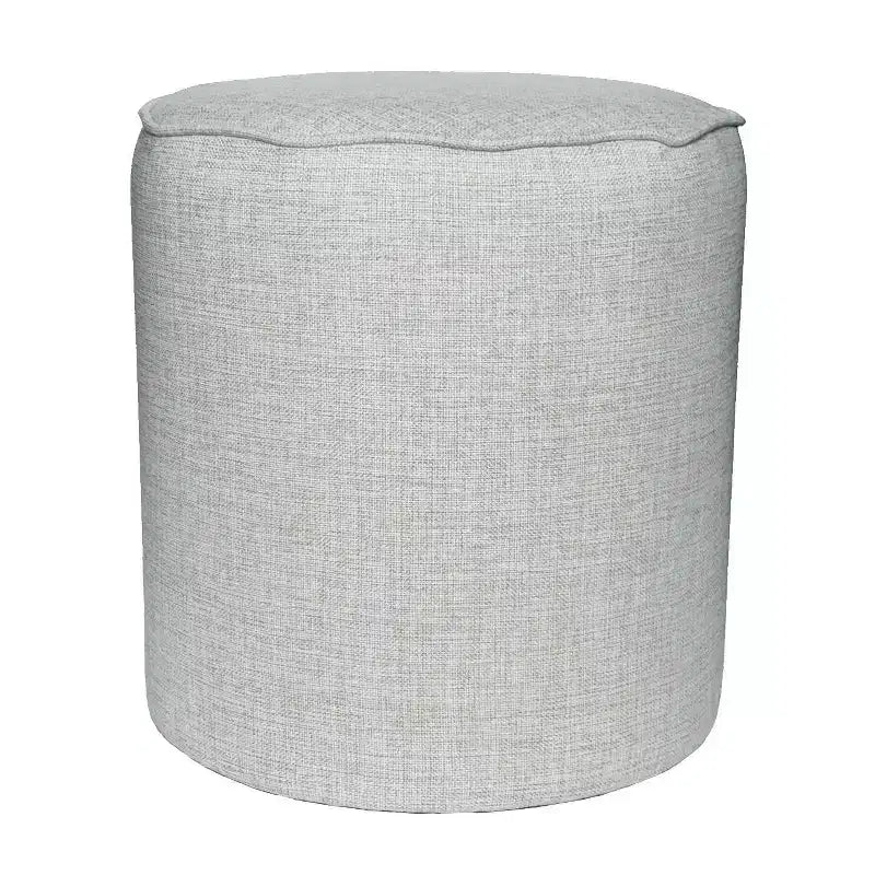 Round Scalloped Upholstered Ottoman