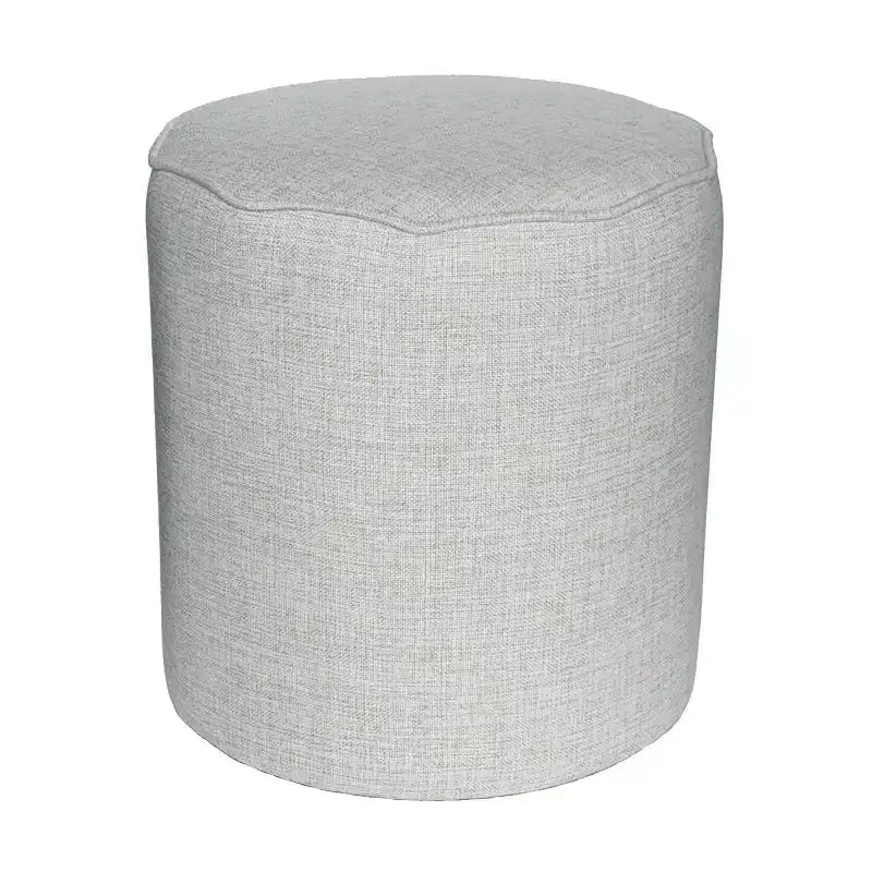 Round Scalloped Upholstered Ottoman