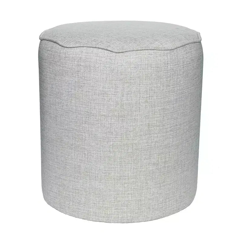 Round Scalloped Upholstered Ottoman