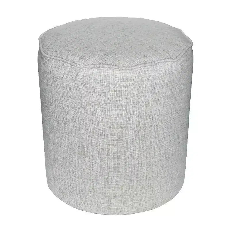 Round Scalloped Upholstered Ottoman