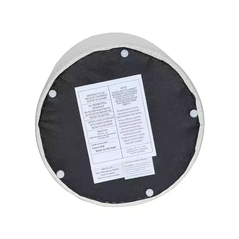 Round Scalloped Upholstered Ottoman