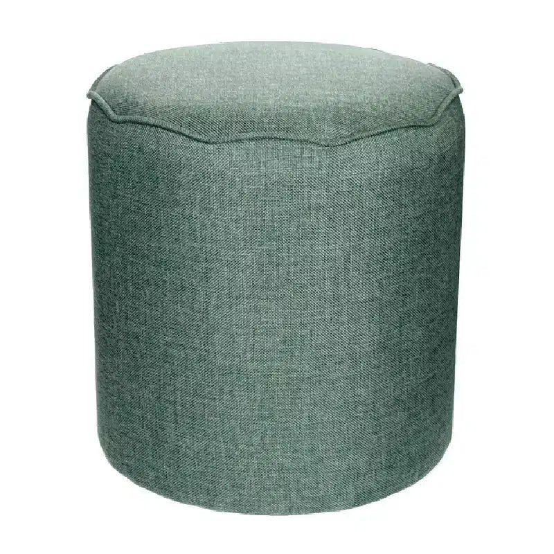 Round Scalloped Upholstered Ottoman
